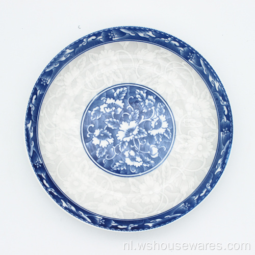 Blauwe en witte serie servies